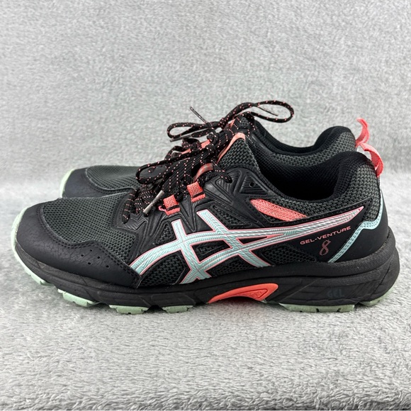 ASICS Women's Gel-Venture 8 Black and Pink Train Shoes Size 10 Wide - Picture 2 of 10